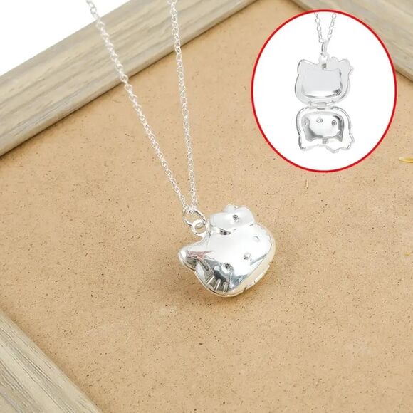 Hello Kitty Pendant Necklace Sanrio Y2K Jewelry Cute Cat Openable NEW - Picture 3 of 5